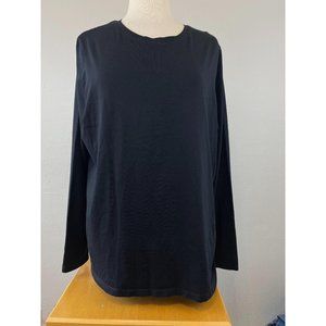 Women's Lands'end Crewneck Shirt Black L/S
